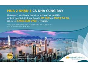 Vietnam Airlines Chương trình ưu đãi mua 2 tặng 1_ Ha Noi - Hong Kong